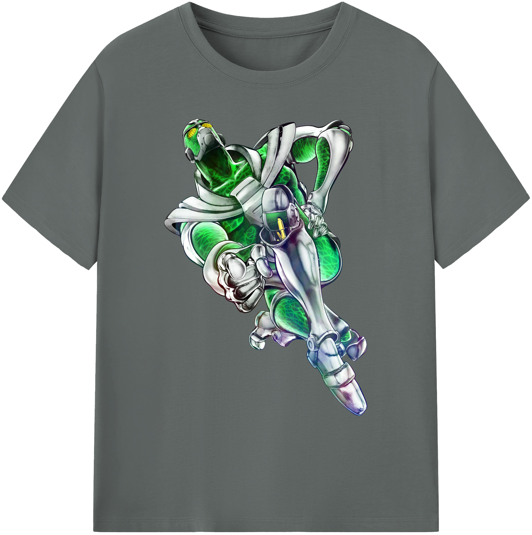 （画像用） ジョジョの奇妙な冒険 花京院 典明（かきょういん のりあき） JoJo's Bizarre Adventure Kakyoin Noriaki 綿100％ メンズ半袖Tシャツ｜肌触りやわらか＆通気性